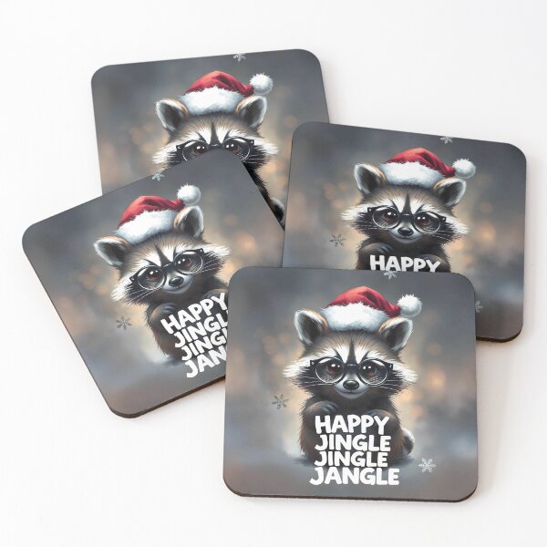 Item preview, Happy Jingle Jangle Cute Raccoon Christmas designed and sold by SolaoLab.
