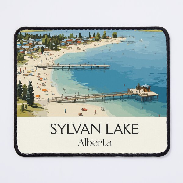 Item preview, Sylvan Lake Alberta Beach | Summer Resort Town Art Print designed and sold by TuncGK.