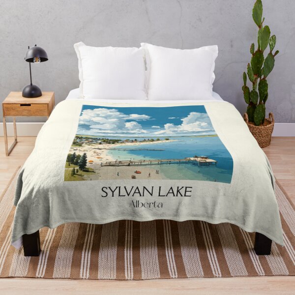 Item preview, Sylvan Lake Alberta Beach | Summer Resort Town Art Print designed and sold by TuncGK.
