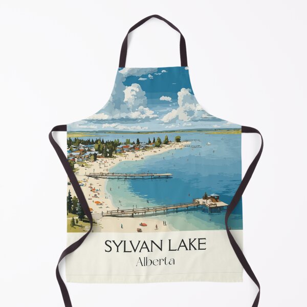 Item preview, Sylvan Lake Alberta Beach | Summer Resort Town Art Print designed and sold by TuncGK.