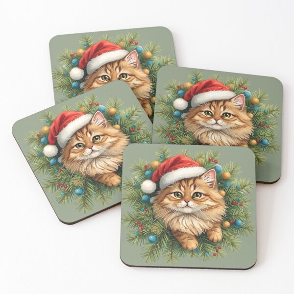 Item preview, Christmas Cat in the tree designed and sold by MoonMonkeyNbear.
