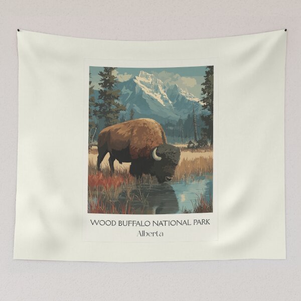 Item preview, Wood Buffalo Park Alberta | Wild Bison Nature Wall Art designed and sold by TuncGK.