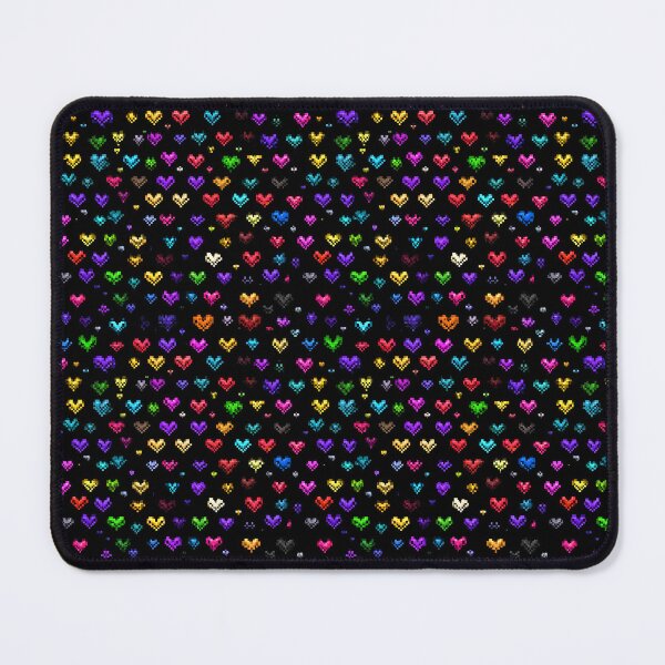 Item preview, Neon pixel hearts – Seamless 8-bit pattern in fluorescent colors designed and sold by Digital Dreamtales.