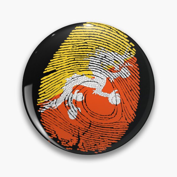 Item preview, Bhutan Flag Fingerprint designed and sold by Azeecreate009.