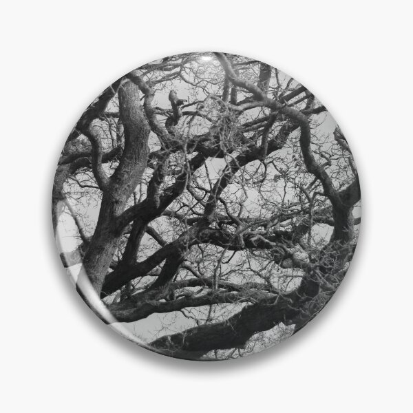 Item preview, Gnarled Oak Silhouette in Black and White designed and sold by pinkal.