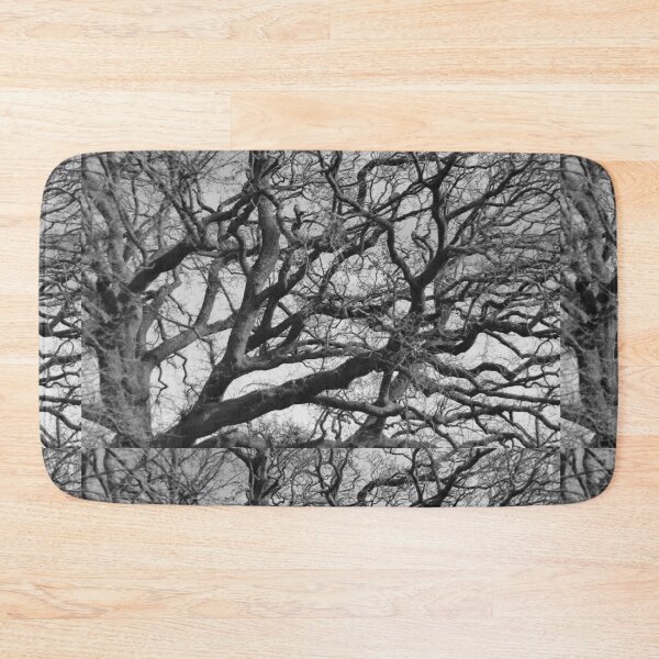 Item preview, Gnarled Oak Silhouette in Black and White designed and sold by pinkal.