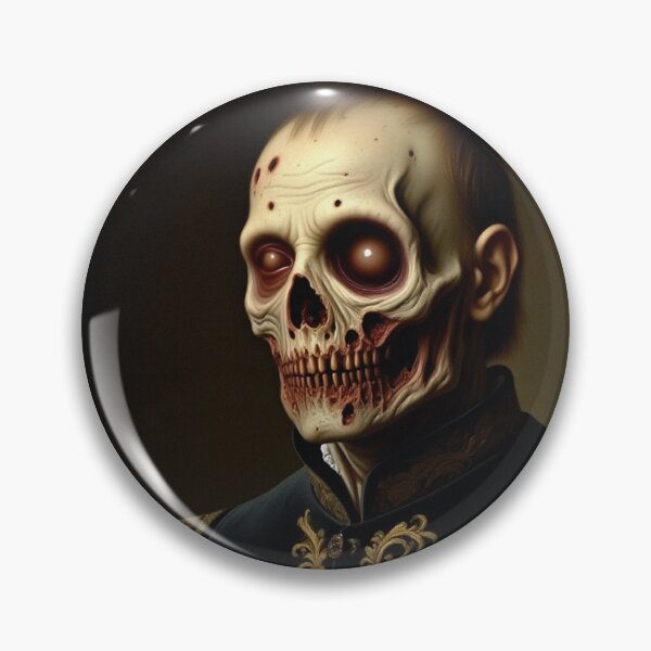 Item preview, His undead Eminence grand Duke skullveins Zombie Horror Tudor era portrait art designed and sold by Vintage Designs +.