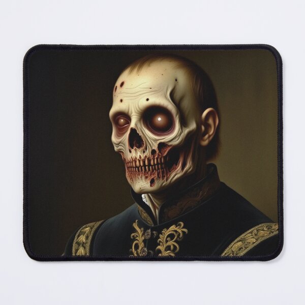 Item preview, His undead Eminence grand Duke skullveins Zombie Horror Tudor era portrait art designed and sold by Vintage Designs +.