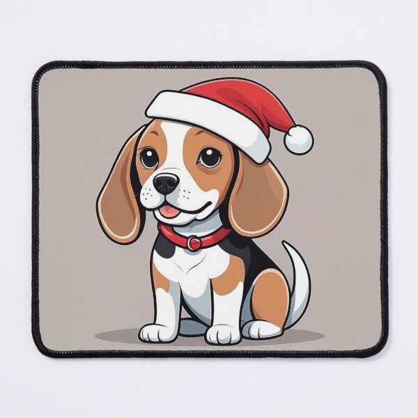 Item preview, Cozy Santa Beagle Art designed and sold by NeatThingLover.
