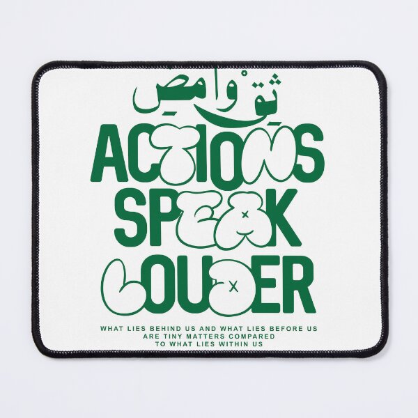 Item preview, Actions Speak Louder — Arabic & English Typography | Urban Streetwear Quote | Bold Green Graphic Design designed and sold by MonoSoul Shop.