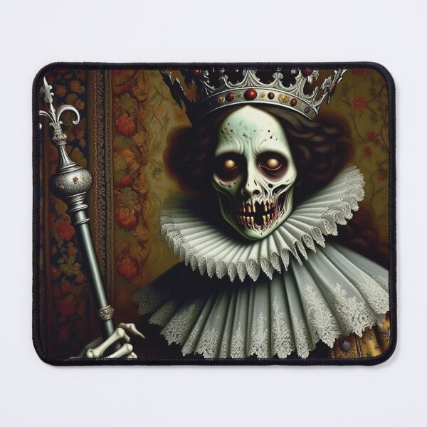 Item preview, The Undead Zombie Queen of death Zombie Horror Tudor era portrait art designed and sold by Vintage Designs +.