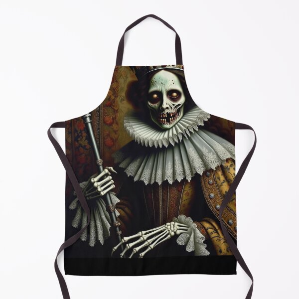 Item preview, The Undead Zombie Queen of death Zombie Horror Tudor era portrait art designed and sold by Vintage Designs +.