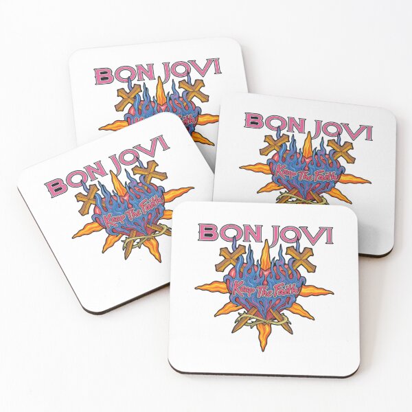 Item preview, Bon Jovi Keep The Faith Flaming Heart  designed and sold by vintageremembew.