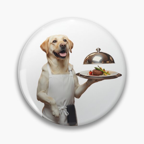 Item preview, Adorable Labrador Dressed as a Waiter Serving Food Upright designed and sold by  Mollier's.