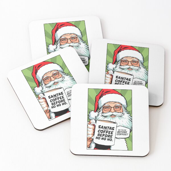Item preview, humour christmas xmas ver 1a Santa with cofee mug |Santa Needs Coffee – Funny Christmas Pop Art Design designed and sold by mndesignworx.