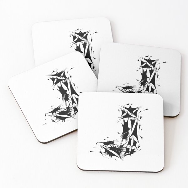 Item preview, Letter J Spiky Abstract Geometric Art designed and sold by uncoXab.