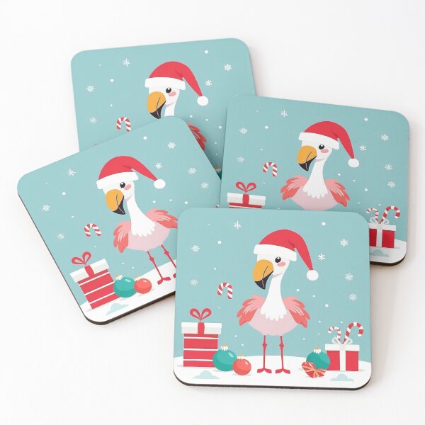 Item preview, Tiny Santa Flamingo designed and sold by NeatThingLover.