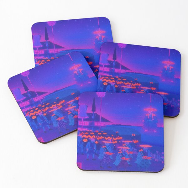 Item preview, Neon Procession at Takanawa: Night Glow of Old Japan designed and sold by Neo-Ukiyo-Wave.