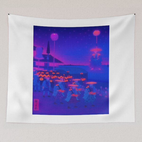 Item preview, Neon Procession at Takanawa: Night Glow of Old Japan designed and sold by Neo-Ukiyo-Wave.
