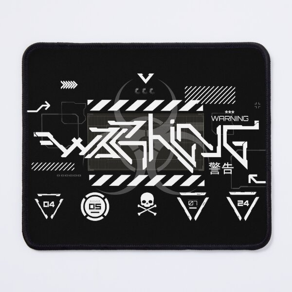 Item preview, Cyberpunk Warning Logo Black - Japanese Biohazard Symbols - Industrial Rivethead designed and sold by 8thSin.