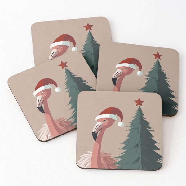 Item preview, Cozy Santa Flamingo Art designed and sold by NeatThingLover.