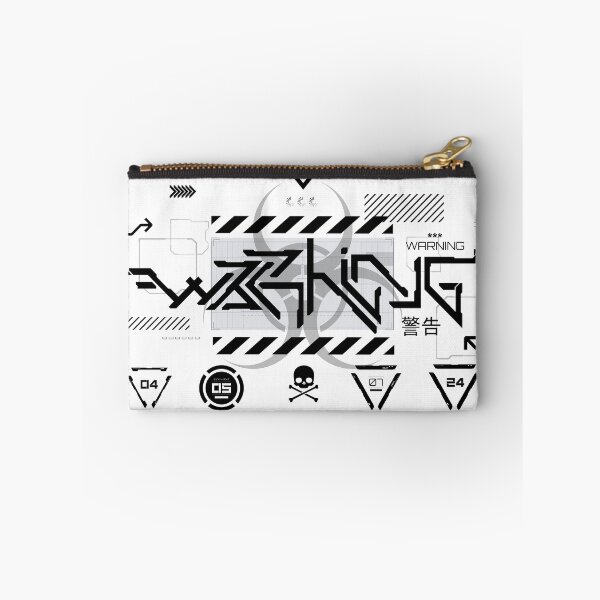 Item preview, Cyberpunk Warning Logo White- Japanese Biohazard Symbols - Industrial Rivethead designed and sold by 8thSin.