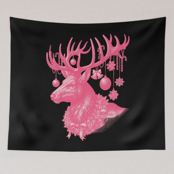 Item preview, Vintage Christmas Reindeer With Decorated Antlers designed and sold by e-camelleone.