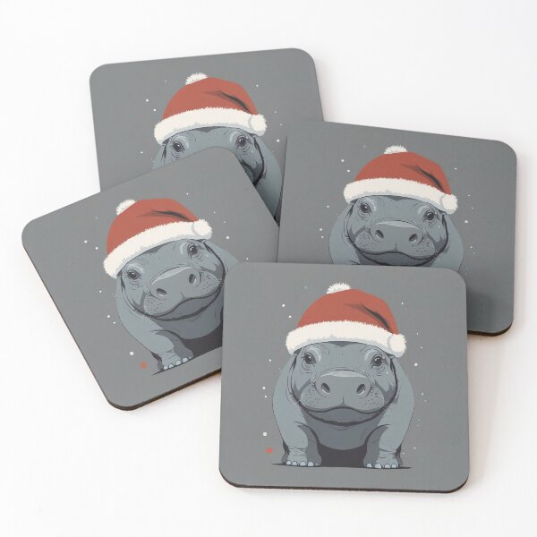 Item preview, Santa Hippo Illustration designed and sold by NeatThingLover.