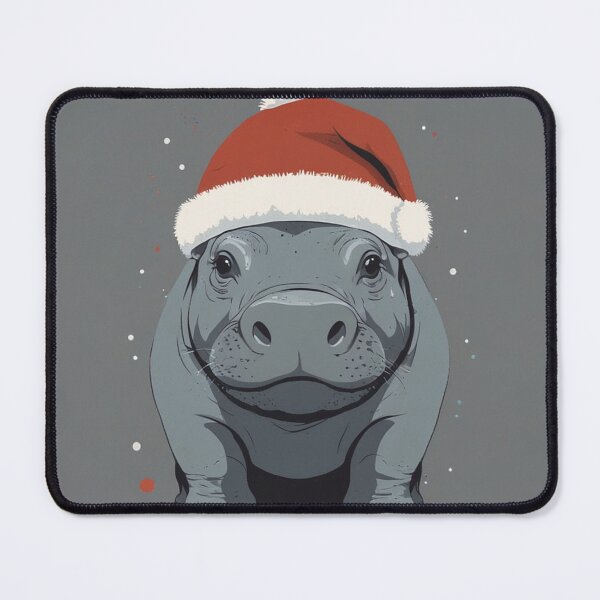 Item preview, Santa Hippo Illustration designed and sold by NeatThingLover.