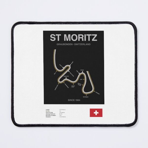 Item preview, Minimalist St Moritz Bobsleigh Line Print designed and sold by The Circuit Collection.