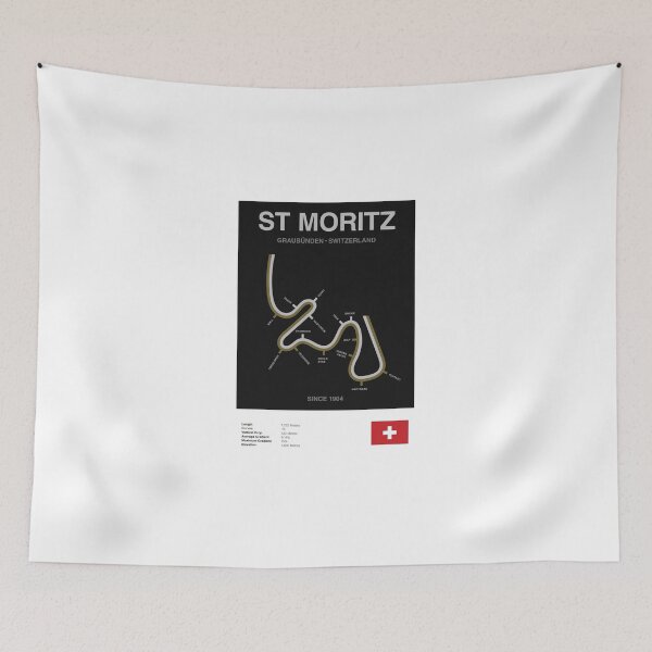 Item preview, Minimalist St Moritz Bobsleigh Line Print designed and sold by The Circuit Collection.