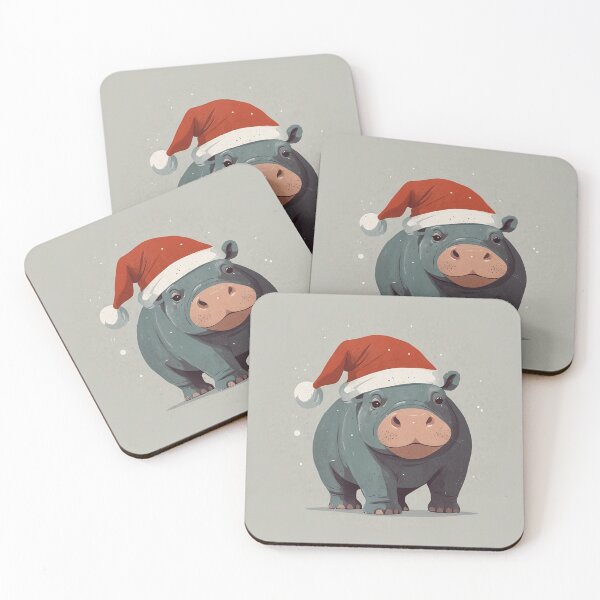 Item preview, Cozy Santa Hippo Art designed and sold by NeatThingLover.