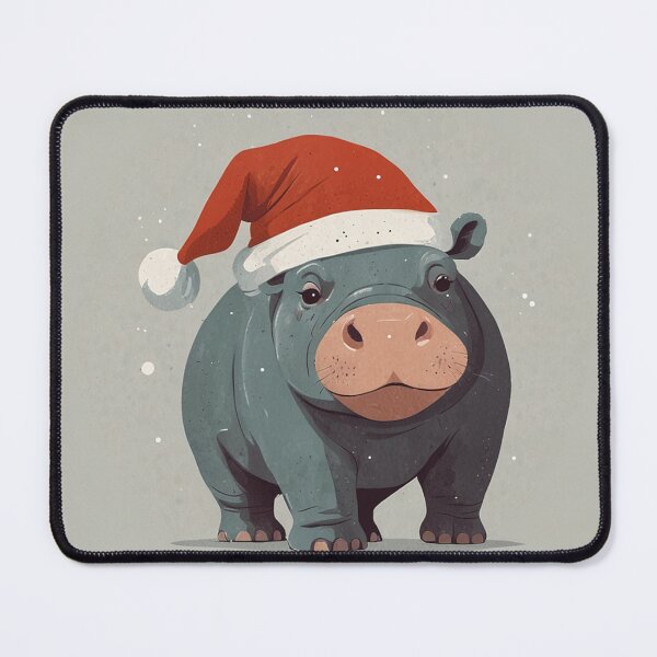 Item preview, Cozy Santa Hippo Art designed and sold by NeatThingLover.