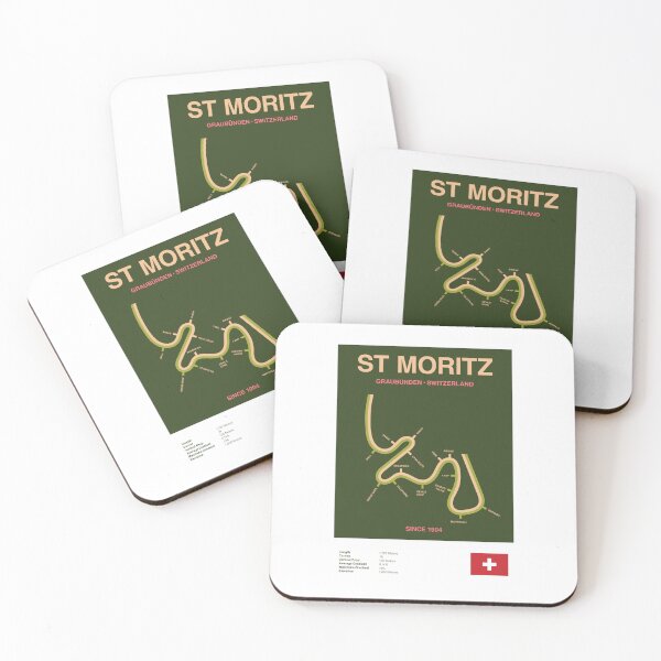 Item preview, Minimalist St Moritz Bobsleigh Line Print designed and sold by The Circuit Collection.