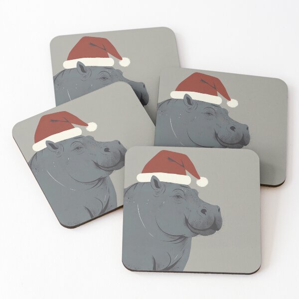 Item preview, Santa Hippo Minimal Art designed and sold by NeatThingLover.
