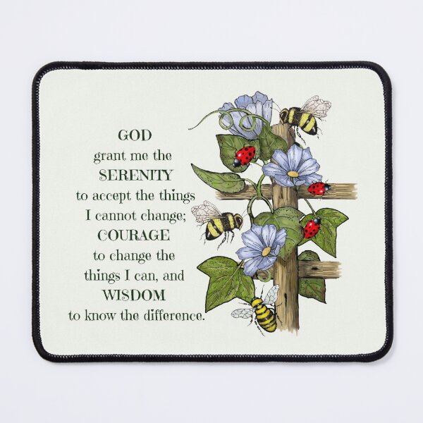 Item preview, Serenity Prayer, Flowers, Bees, and Ladybugs Illustration designed and sold by JoyfulWhimsy.