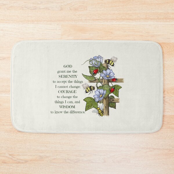 Item preview, Serenity Prayer, Flowers, Bees, and Ladybugs Illustration designed and sold by JoyfulWhimsy.