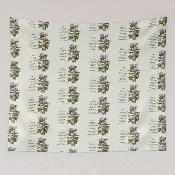 Item preview, Serenity Prayer, Flowers, Bees, and Ladybugs Illustration designed and sold by JoyfulWhimsy.
