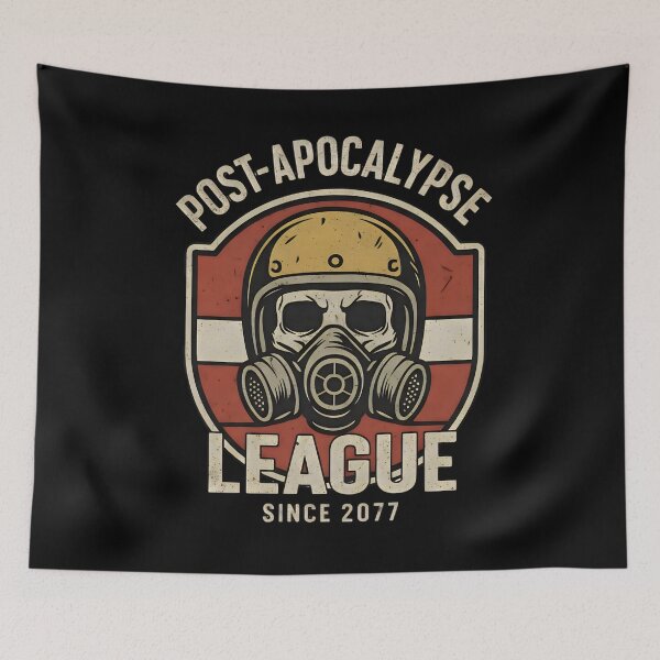 Item preview, Post-Apocalypse League Emblem – Gas Mask Skull Vintage designed and sold by SidTastic .
