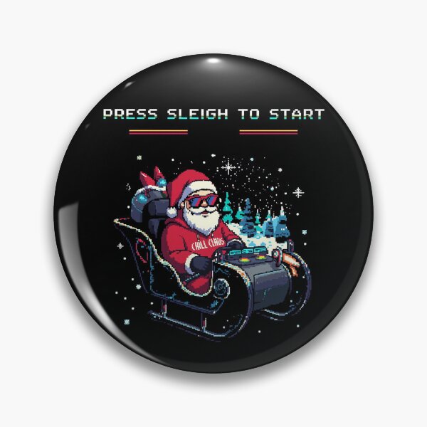 Item preview, Chill Claus Retro Pixel Art – Press Sleigh to Start Christmas Gamer Santa Design designed and sold by PLUSHIWORLDtm.