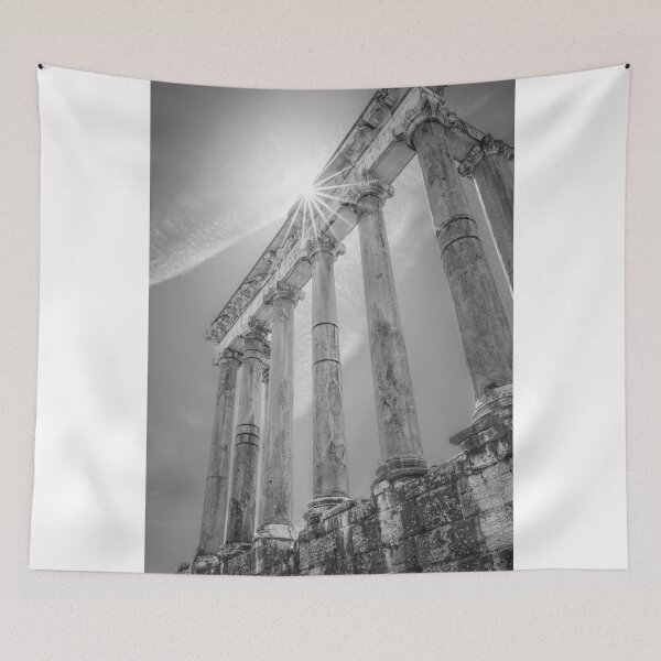 Item preview, Temple of Saturn Rome Italy BW designed and sold by PhotoArt by Joan Carroll.