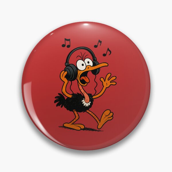 Item preview, A CARTOON OSTRICH LISTENS TO MUSIC designed and sold by infinitearte.