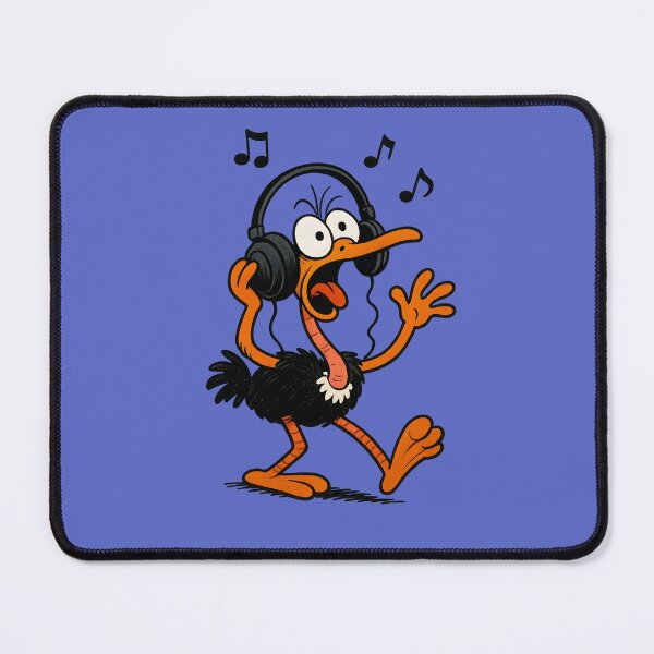 Item preview, A CARTOON OSTRICH LISTENS TO MUSIC designed and sold by infinitearte.