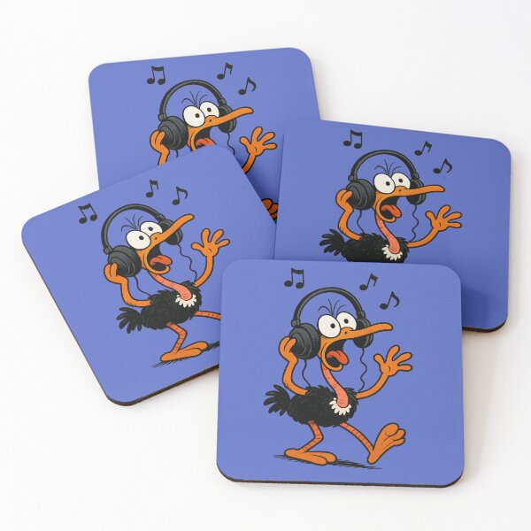 Item preview, A CARTOON OSTRICH LISTENS TO MUSIC designed and sold by infinitearte.