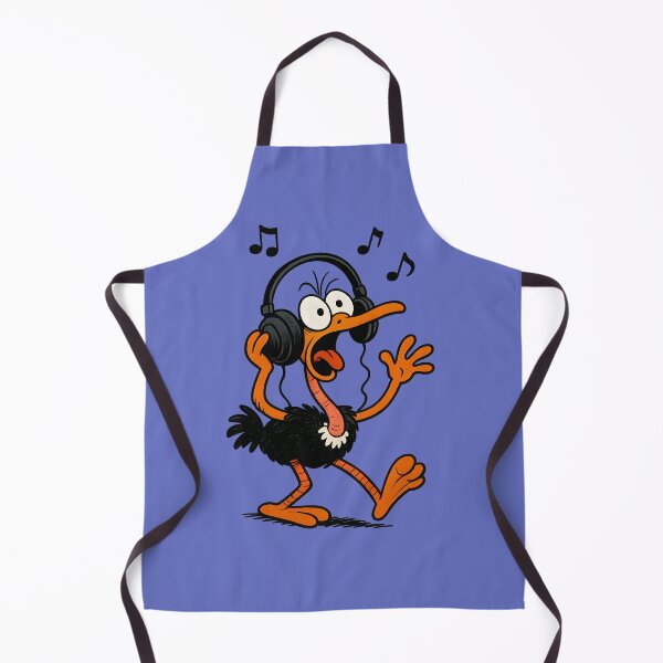 Item preview, A CARTOON OSTRICH LISTENS TO MUSIC designed and sold by infinitearte.