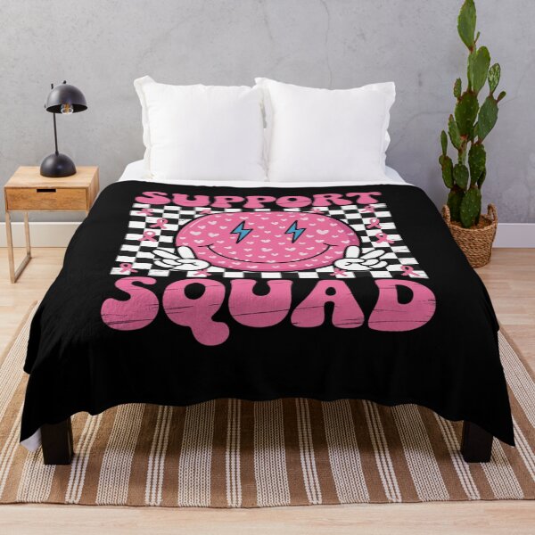 Item preview, Support Squad Breast Cancer Awareness Pink Ribbon Smile Face designed and sold by FranzFriesen.