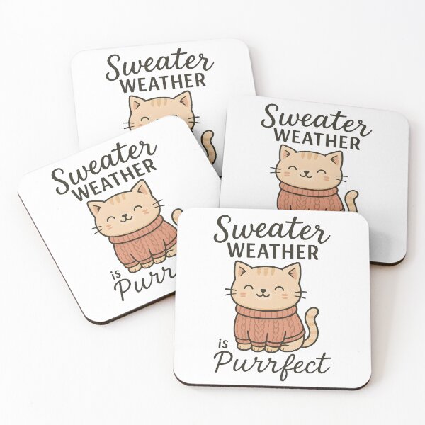 Item preview, Sweater Weather Is Purrfect – Autumn Kawaii Cozy Cat designed and sold by Dot Shop POD.