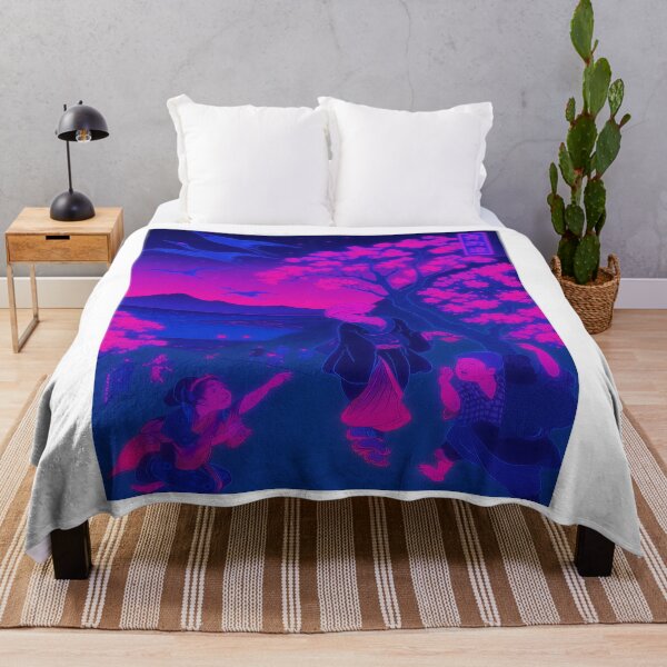 Item preview, Neon Night Sakura at Shinagawa: Dreamlike Ukiyo-e Twilight designed and sold by Neo-Ukiyo-Wave.