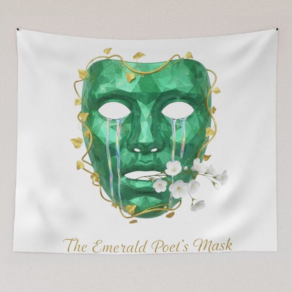 Item preview, The Emerald Poet's Mask: Mystical Tears & Nature's Embrace designed and sold by MonaRose_Art.