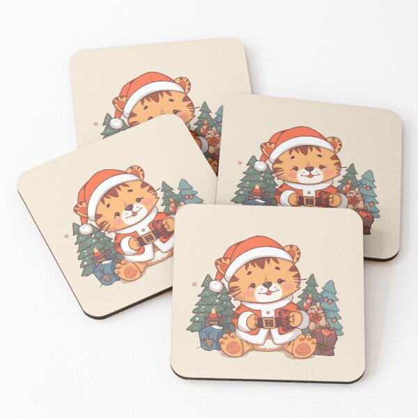 Item preview, Cute Christmas Tiger with Presents designed and sold by CANDO ART STORE.